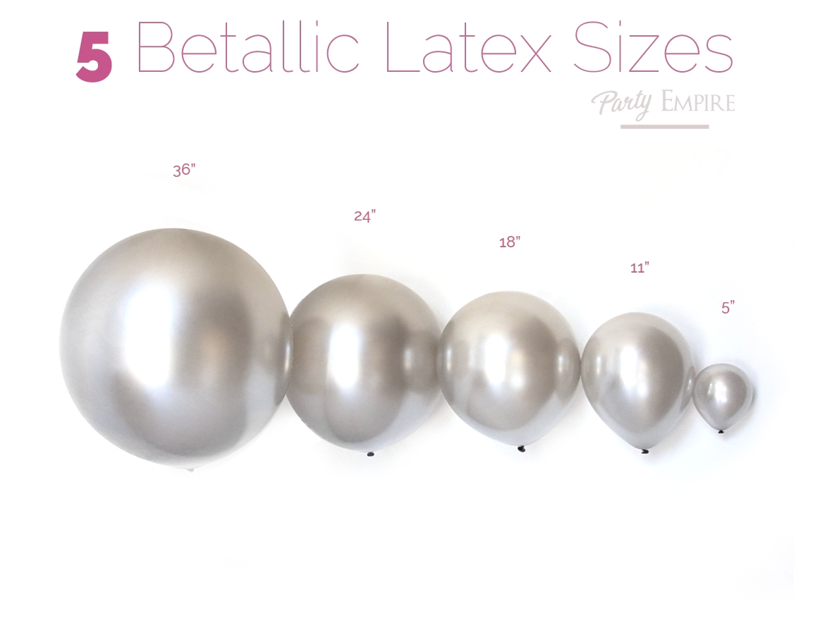 5 Sizes of Latex Balloons