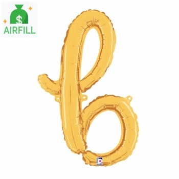 Gold Script Letter B  Balloon