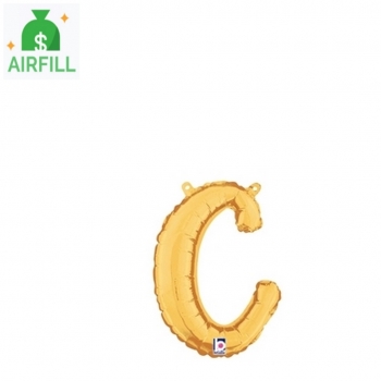 Gold Script Letter C  Balloon