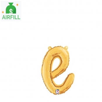 Gold Script Letter E  Balloon