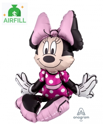 Large Sitting Minnie Mouse Airfill Self Sealing  Balloon