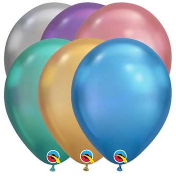 Q (100) 11" Chrome Assortment balloons latex balloons