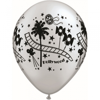 (100) 11" Hollywood Stars - Silver balloons latex balloons