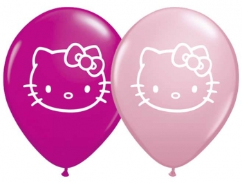 Q (100) 5" Hello Kitty Face - Pink/Wild Berry balloons latex balloons