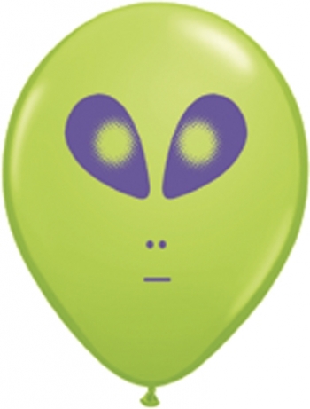 Q (100) 5" Space Alien Lime balloons latex balloons