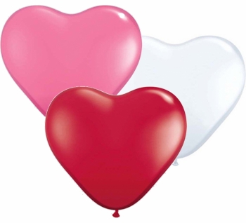 (100) 6" Heart Love Assorted balloons latex balloons