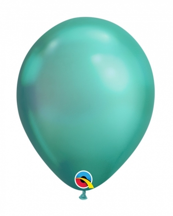 Q (100) 7" Chrome Green Balloons balloons latex balloons