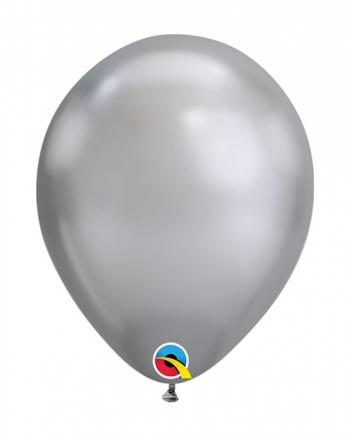 Q (100) 7" Chrome Silver Balloons balloons latex balloons