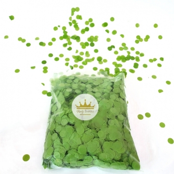 (100gr) 1cm Round Tissue Paper Lime Green Confetti 