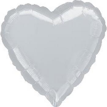 18" Silver Heart  Balloon