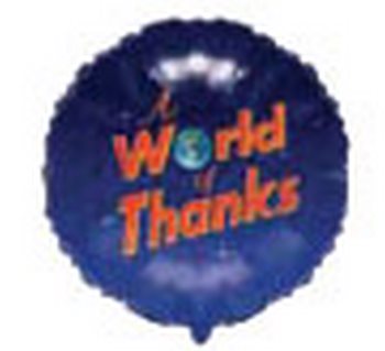 9" Foil - World of Thanks Airfill Heat Seal Required balloon foil balloons