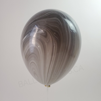 11" Black & White  Super Agate  Balloons