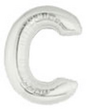 7" Megaloon JR - Letter C - Silver Airfill Heat Seal Required balloon foil balloons