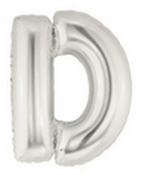 7" Megaloon JR - Letter D - Silver Airfill Heat Seal Required balloon foil balloons