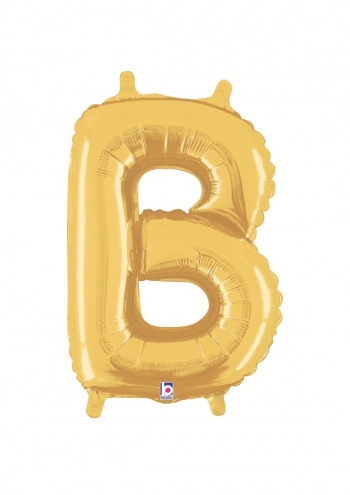 14" Letter B - Gold Packaged Self-Sealing Airfill balloon foil balloons