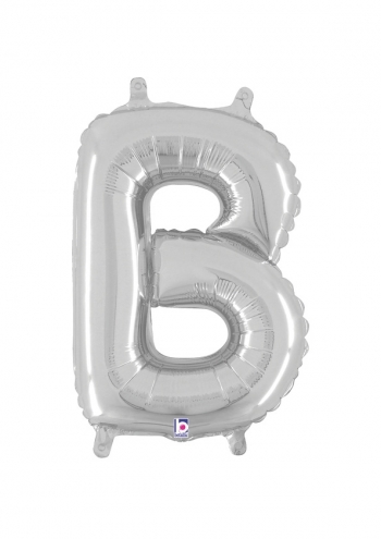 Letter B - Silver Packaged Self-Sealing Airfill balloon BETALLIC