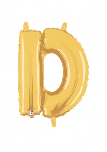Letter D - Gold Packaged Self-Sealing Airfill balloon BETALLIC