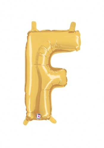 Letter F - Gold Packaged Self-Sealing Airfill balloon BETALLIC