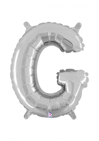 Letter G - Silver Packaged Self-Sealing Airfill balloon BETALLIC