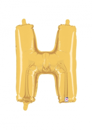 Letter H - Gold Packaged Self-Sealing Airfill balloon BETALLIC