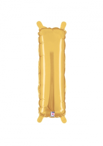 Letter I - Gold Packaged Self-Sealing Airfill balloon BETALLIC