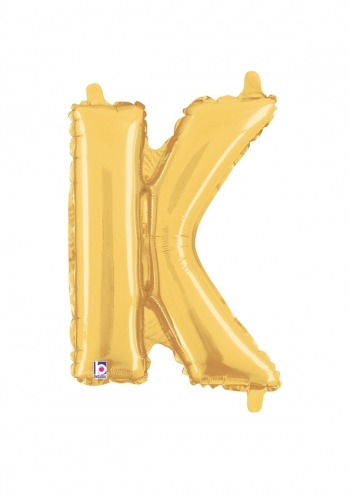 Letter K - Gold Packaged Self-Sealing Airfill balloon BETALLIC