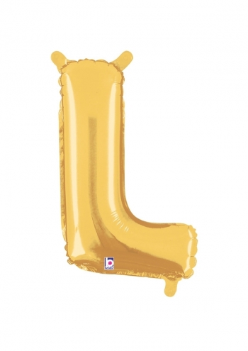 Letter L - Gold Packaged Self-Sealing Airfill balloon BETALLIC