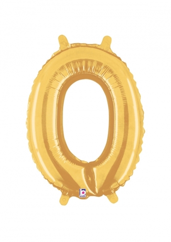Letter O - Gold Packaged Self-Sealing Airfill balloon BETALLIC