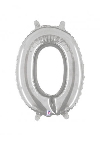 Letter O - Silver Packaged Self-Sealing Airfill balloon BETALLIC