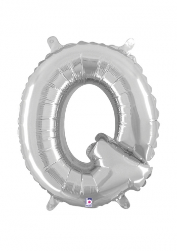 Letter Q - Silver Packaged Self-Sealing Airfill balloon BETALLIC