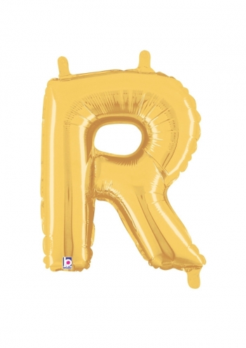 Letter R - Gold Packaged Self-Sealing Airfill balloon BETALLIC