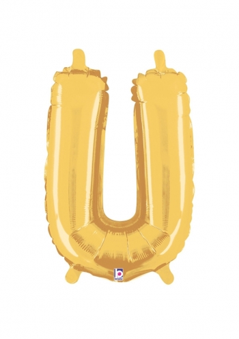 Letter U - Gold Packaged Self-Sealing Airfill balloon BETALLIC