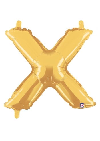Letter X - Gold Packaged Self-Sealing Airfill balloon BETALLIC