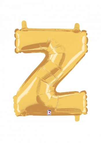 14" Letter Z - Gold Packaged Self-Sealing Airfill balloon foil balloons