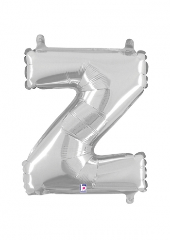 Letter Z - Silver Packaged Self-Sealing Airfill balloon BETALLIC