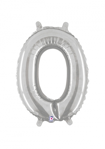 Number 0 - Silver Packaged Self-Sealing Airfill balloon BETALLIC
