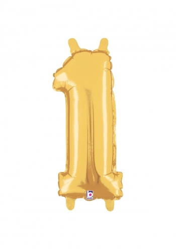 Number 1 - Gold Packaged Self-Sealing Airfill balloon BETALLIC