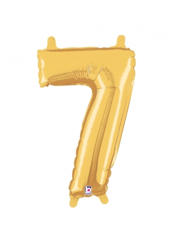 Number 7 - Gold Packaged Self-Sealing Airfill balloon BETALLIC