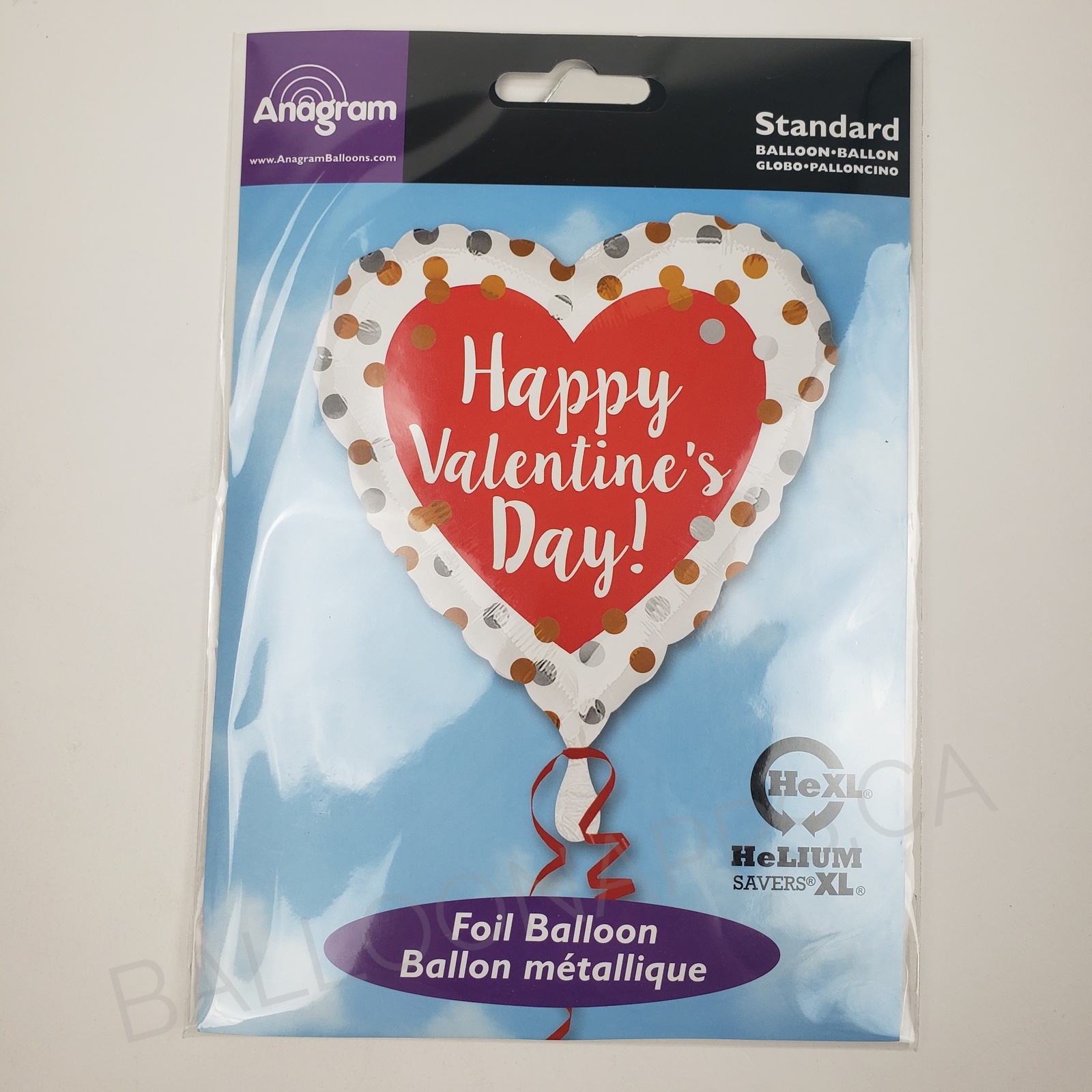 Happy Valentines Day Gold & Silver Dots balloon