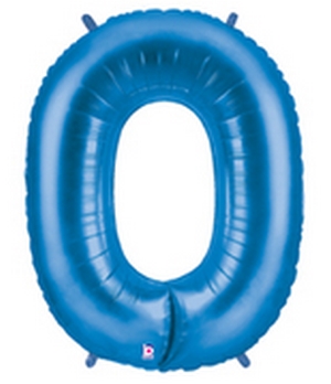 Megaloon Blue Number 0 balloon BETALLIC