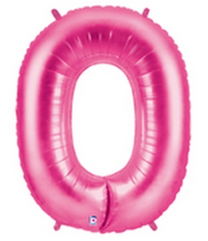 Megaloon Pink Number 0 balloon BETALLIC