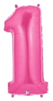 Megaloon Pink Number 1 balloon BETALLIC