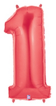 Megaloon Red Number 1 balloon BETALLIC