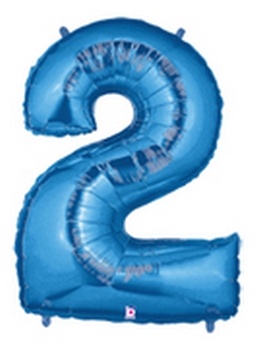40" Megaloon Blue Number 2 balloon foil balloons