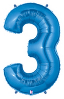 Megaloon Blue Number 3 balloon