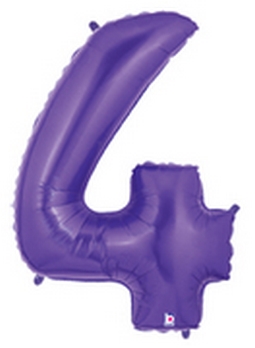 Megaloon Purple Number 4 balloon BETALLIC