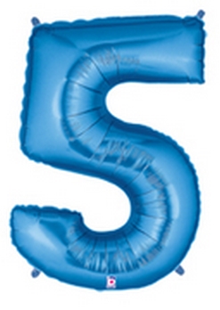 40" Megaloon Blue Number 5 balloon foil balloons