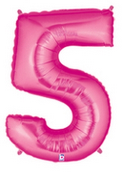 Megaloon Pink Number 5 balloon BETALLIC