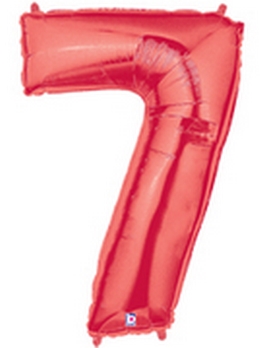 Megaloon Red Number 7 balloon BETALLIC