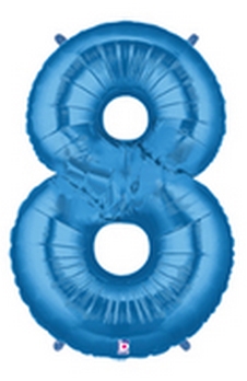 Megaloon Blue Number 8 balloon BETALLIC